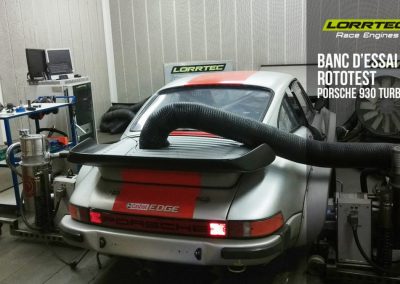 passage au banc d'essai rototest et réglage d'une Porsche 930 Turbo gr4